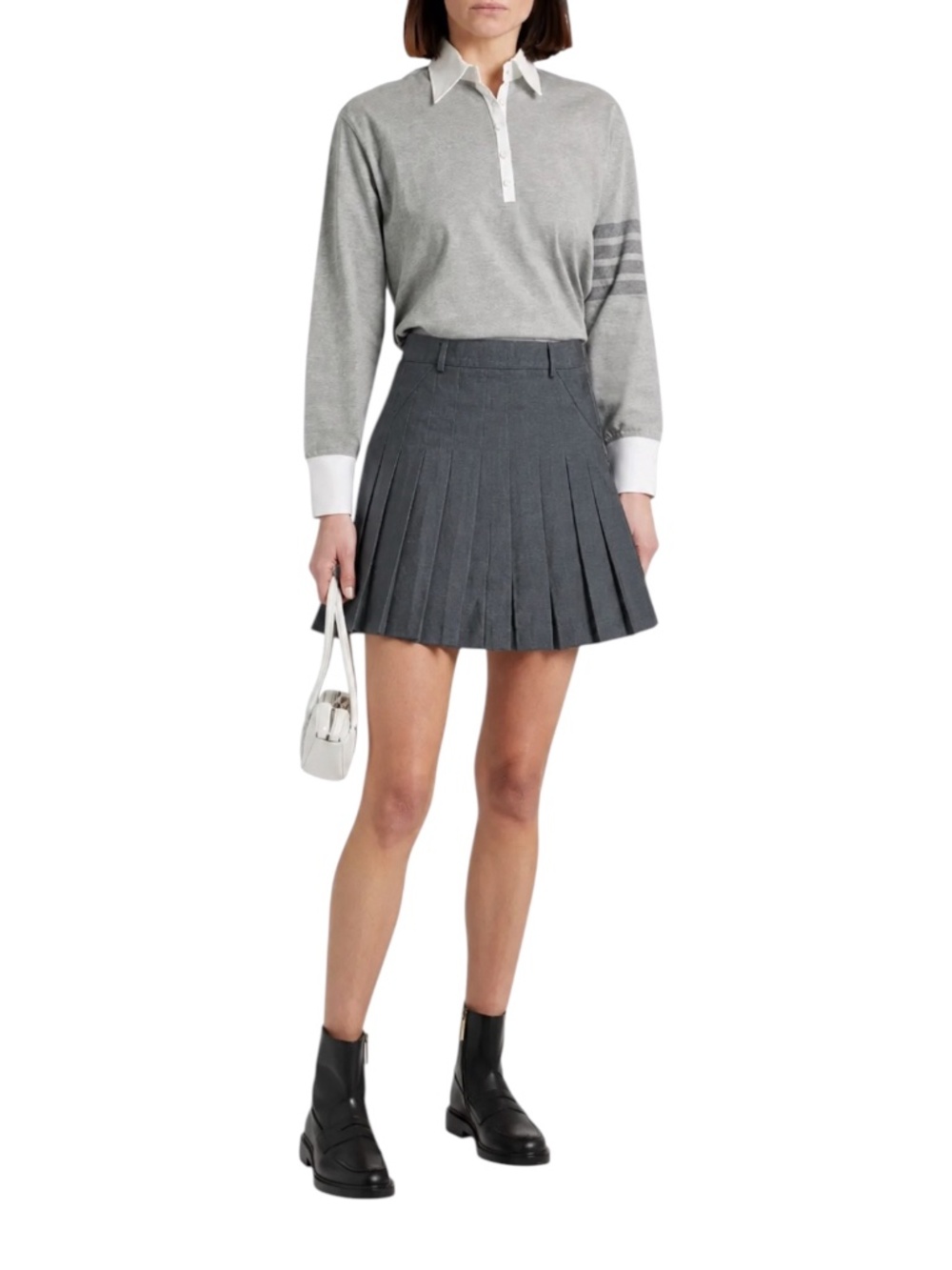 Thom Browne Pleated Wool Mini Skirt